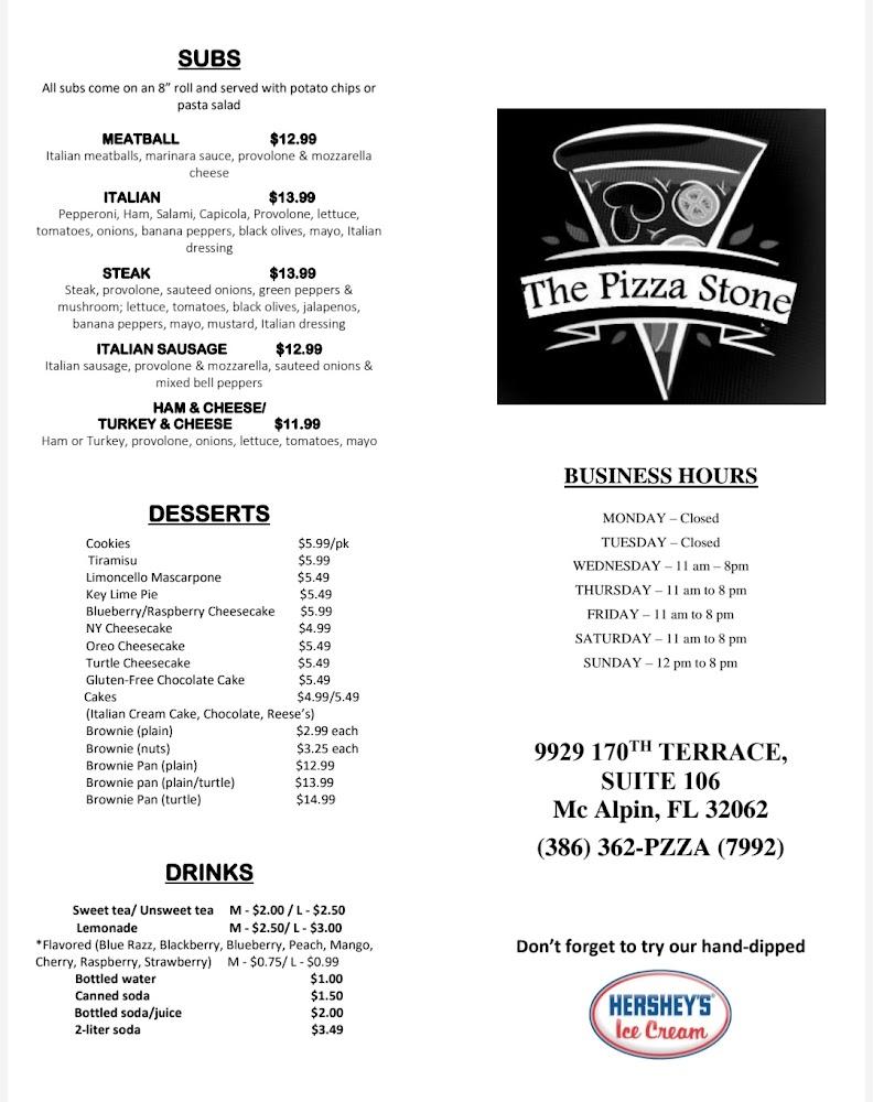 The Pizza Stone Menu image 2